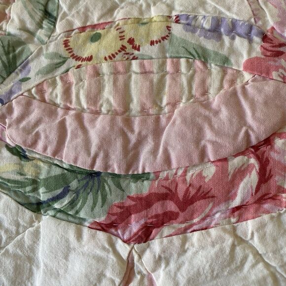 Vintage Arch Qults Partchwork Quilt 88x82” Cotton Pink Green Cottagecore Country - Picture 6 of 11